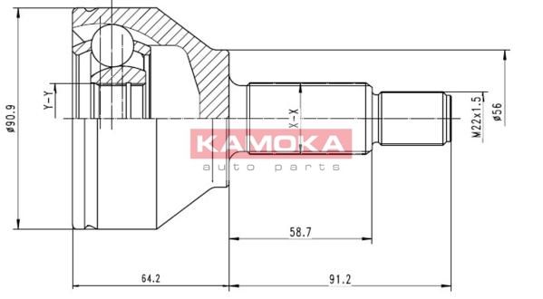 KAMOKA Шарнирный комплект, приводной вал 6040