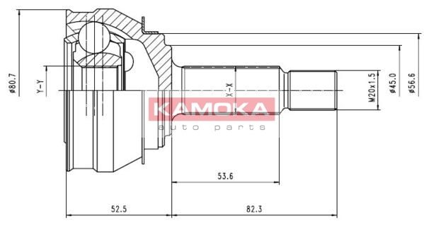 KAMOKA Шарнирный комплект, приводной вал 6238