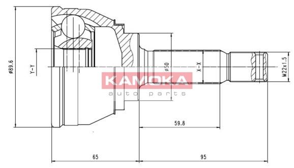 KAMOKA Шарнирный комплект, приводной вал 6248