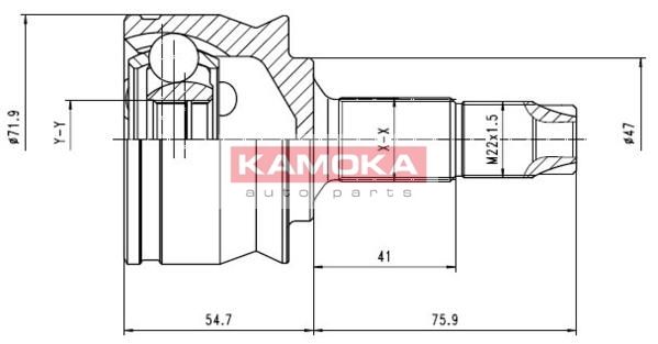 KAMOKA Шарнирный комплект, приводной вал 6259