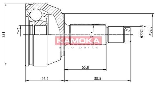 KAMOKA Шарнирный комплект, приводной вал 6514