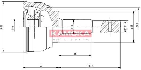 KAMOKA Šarnīru komplekts, Piedziņas vārpsta 6540