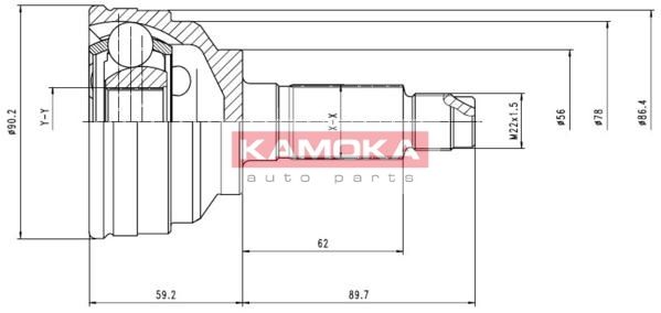 KAMOKA Šarnīru komplekts, Piedziņas vārpsta 6642