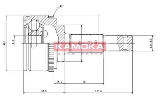 KAMOKA Шарнирный комплект, приводной вал 6844