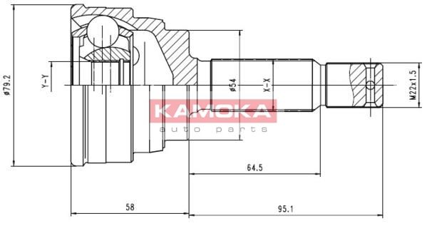 KAMOKA Шарнирный комплект, приводной вал 6916