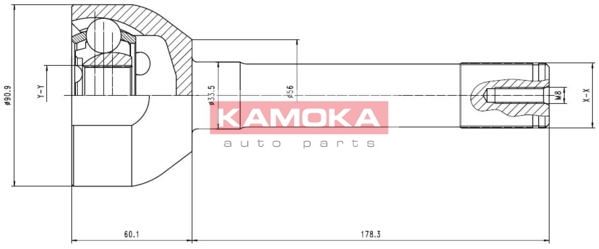 KAMOKA Шарнирный комплект, приводной вал 7026