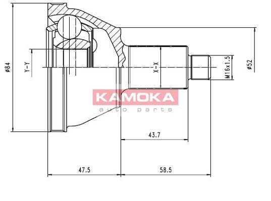KAMOKA Шарнирный комплект, приводной вал 7084