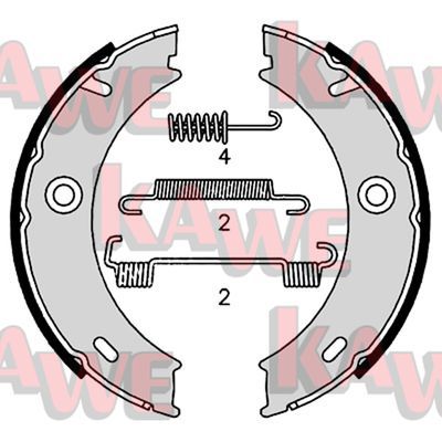 KAWE Комплект тормозных колодок, стояночная тормозная с 07969