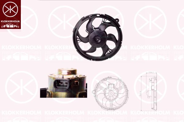 KLOKKERHOLM Вентилятор, охлаждение двигателя 20272601