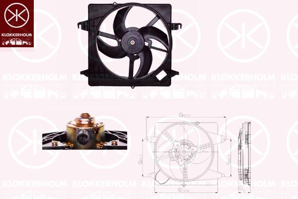 KLOKKERHOLM Вентилятор, охлаждение двигателя 25052601