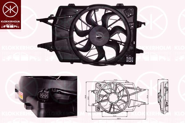 KLOKKERHOLM Ventilators, Motora dzesēšanas sistēma 25322604