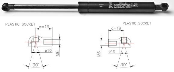KROSNO Газовая пружина, капот 23360