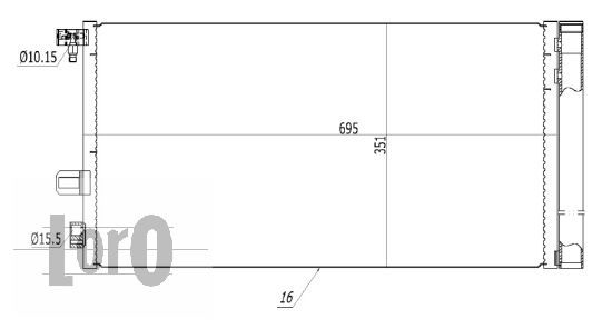 LORO Конденсатор, кондиционер 042-016-0036