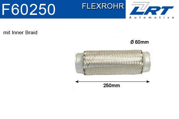 LRT Гофрированная труба, выхлопная система F60250