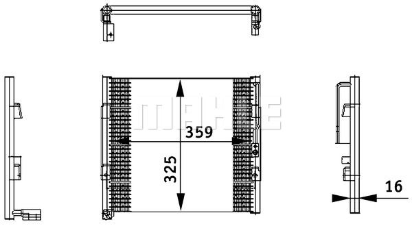 MAHLE Конденсатор, кондиционер AC 164 000S