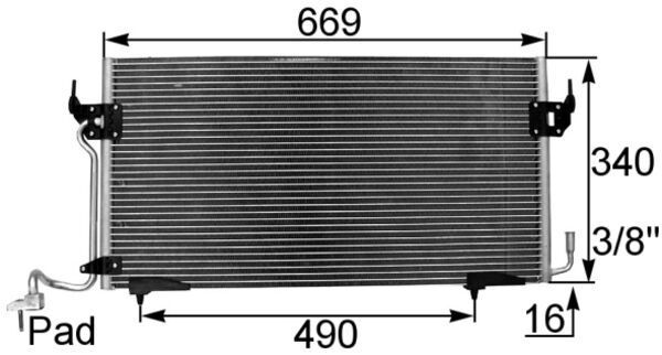 MAHLE Конденсатор, кондиционер AC 206 000S