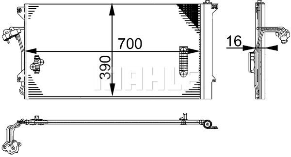 MAHLE Конденсатор, кондиционер AC 659 000S