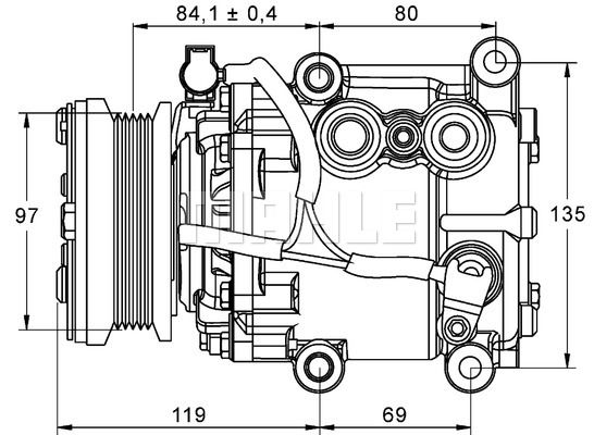 MAHLE Kompresors, Gaisa kond. sistēma ACP 106 000P