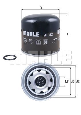 MAHLE Gaisa sausinātāja patrona, Gaisa kompresors AL 22