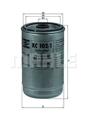 MAHLE Degvielas filtrs KC 102/1