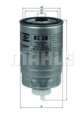 MAHLE Топливный фильтр KC 38