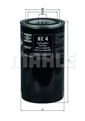 MAHLE Топливный фильтр KC 4