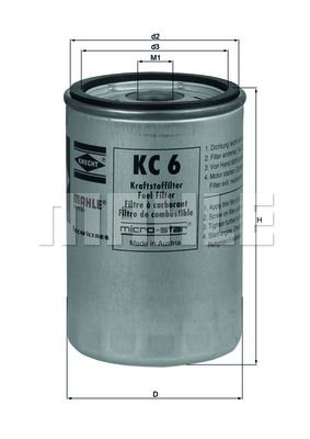 MAHLE Degvielas filtrs KC 6