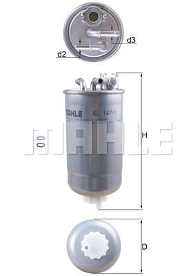 MAHLE Топливный фильтр KL 147/1D