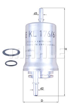 MAHLE Топливный фильтр KL 176/6D