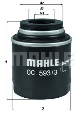 MAHLE Eļļas filtrs OC 593/3