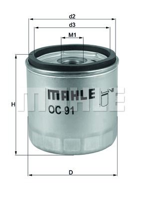 MAHLE Eļļas filtrs OC 91D