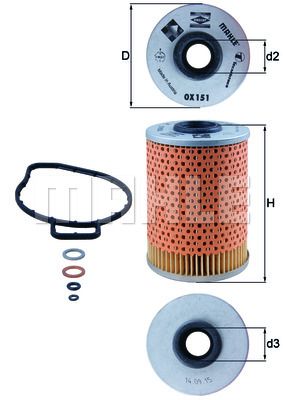 MAHLE Eļļas filtrs OX 151D