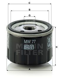 MANN-FILTER Eļļas filtrs MW 77