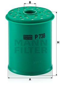 MANN-FILTER Топливный фильтр P 738 x