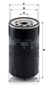 MANN-FILTER Eļļas filtrs W 1168/1