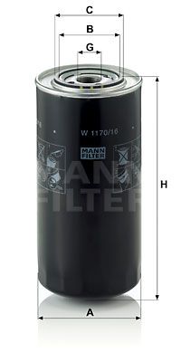 MANN-FILTER Eļļas filtrs W 1170/16