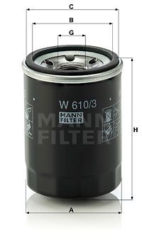 MANN-FILTER Eļļas filtrs W 610/3