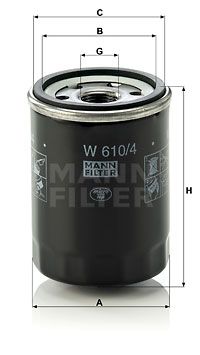 MANN-FILTER Eļļas filtrs W 610/4