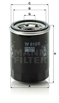MANN-FILTER Eļļas filtrs W 610/6