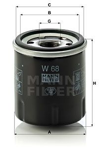 MANN-FILTER Eļļas filtrs W 68