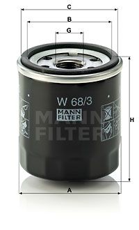 MANN-FILTER Eļļas filtrs W 68/3