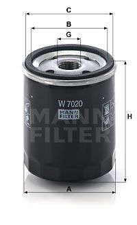 MANN-FILTER Eļļas filtrs W 7020