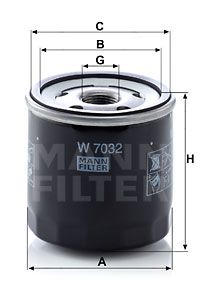 MANN-FILTER Eļļas filtrs W 7032