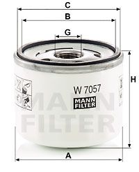 MANN-FILTER Eļļas filtrs W 7057