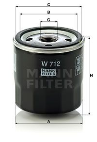 MANN-FILTER Фильтр, система вентиляции картера W 712