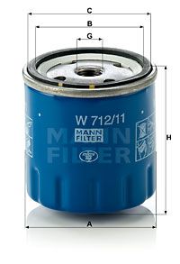 MANN-FILTER Eļļas filtrs W 712/11