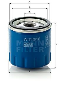 MANN-FILTER Eļļas filtrs W 712/16