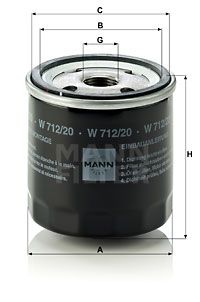 MANN-FILTER Eļļas filtrs W 712/20