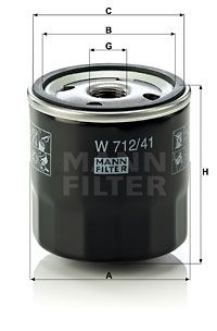 MANN-FILTER Eļļas filtrs W 712/41