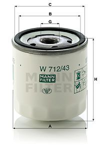 MANN-FILTER Eļļas filtrs W 712/43